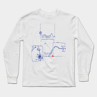 Cats in Squares, Doin Cat Stuff Long Sleeve T-Shirt